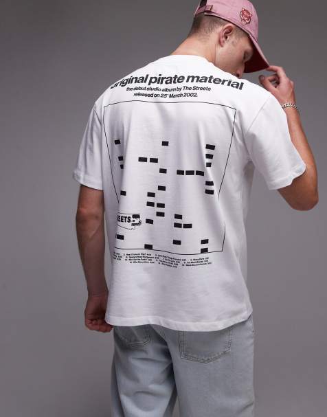Camiseta blanca extragrande con estampado en el pecho y la espalda premium The Streets de Topman - view 1