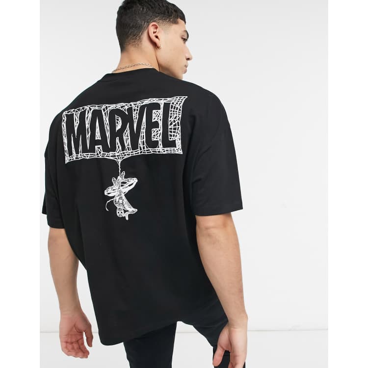 Asociación Paradoja Cien años Camiseta blanca extragrande con estampado en la espalda de Spider Man de  Marvel de ASOS DESIGN | ASOS