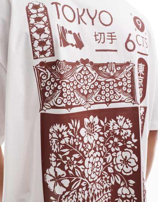 Camiseta blanca extragrande con estampado estilo souvenir en la espalda de ASOS DESIGN, 3 de 4
