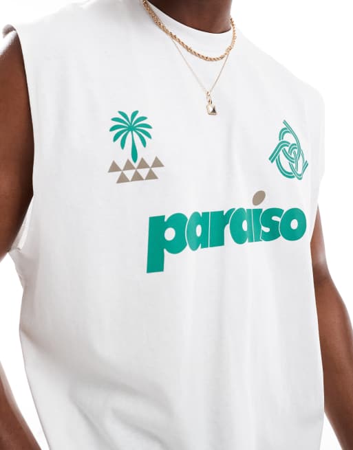 Camiseta blanca extragrande con estampado gráfico de fútbol de ASOS DESIGN , 2 de 4