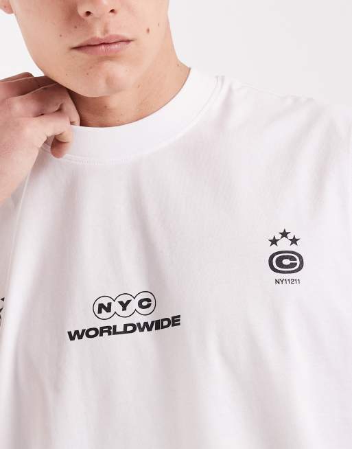 Camiseta blanca extragrande con estampado gráfico de fútbol de ASOS DESIGN  , 3 de 5