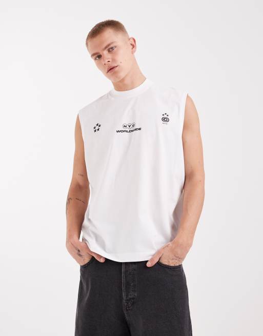 Camiseta blanca extragrande con estampado gráfico de fútbol de ASOS DESIGN  , 5 de 5