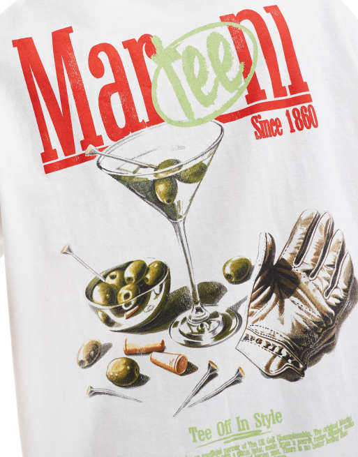 Camiseta blanca extragrande con estampado gráfico de martini en la espalda de ASOS DESIGN, 4 de 4