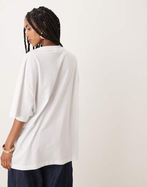 Camiseta blanca extragrande con estampado gráfico de pasta italiana de ASOS DESIGN, 3 de 4