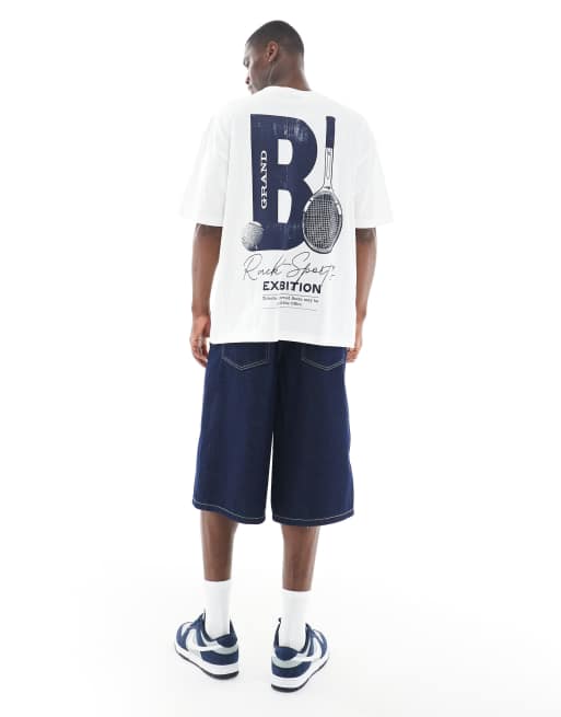 Camiseta blanca extragrande con estampado gráfico deportivo de ASOS DESIGN, 2 de 4