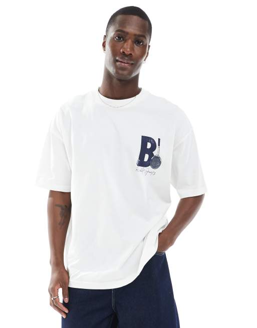 Camiseta blanca extragrande con estampado gráfico deportivo de ASOS DESIGN, 3 de 4