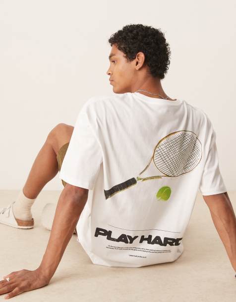 Camiseta blanca extragrande con estampado gráfico deportivo de ASOS DESIGN - view 1