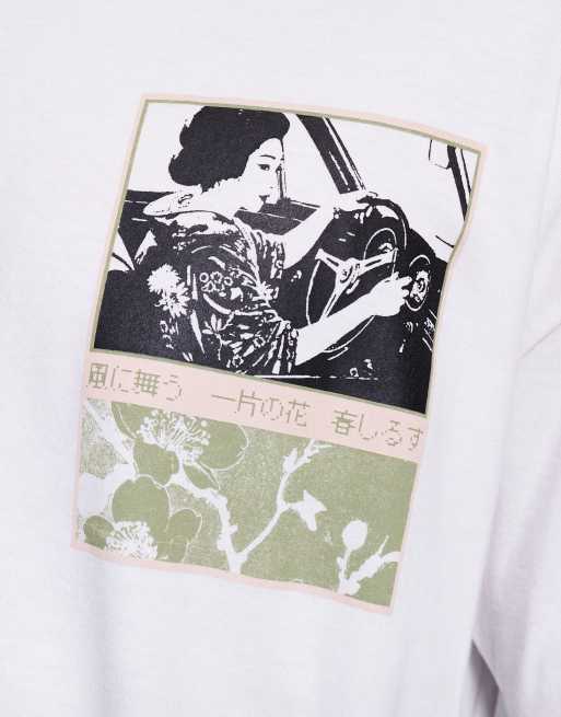 Camiseta blanca extragrande con estampado gráfico en el pecho y el centro de la espalda de ASOS DESIGN, 5 de 5
