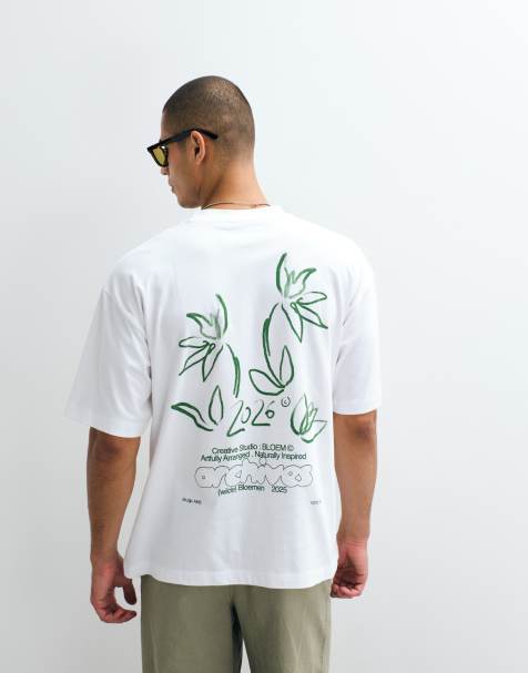 Camiseta blanca extragrande con estampado gráfico floral de ASOS DESIGN - view 1