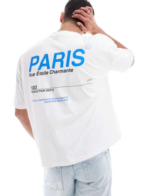Camiseta blanca extragrande con estampado gráfico y de texto de ASOS DESIGN
