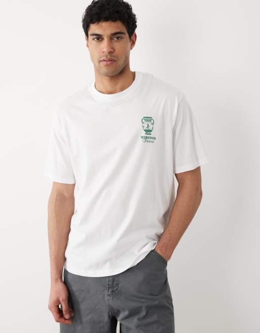 Camiseta blanca extragrande con estampado "Greece" en la espalda de Jack & Jones, 2 de 5