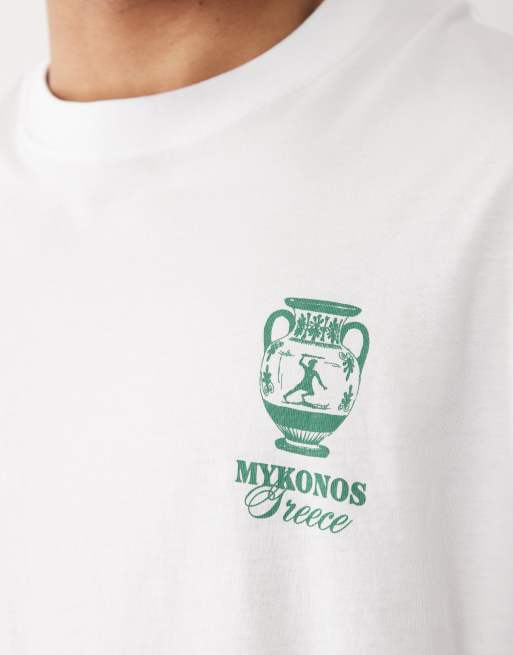Camiseta blanca extragrande con estampado "Greece" en la espalda de Jack & Jones, 3 de 5