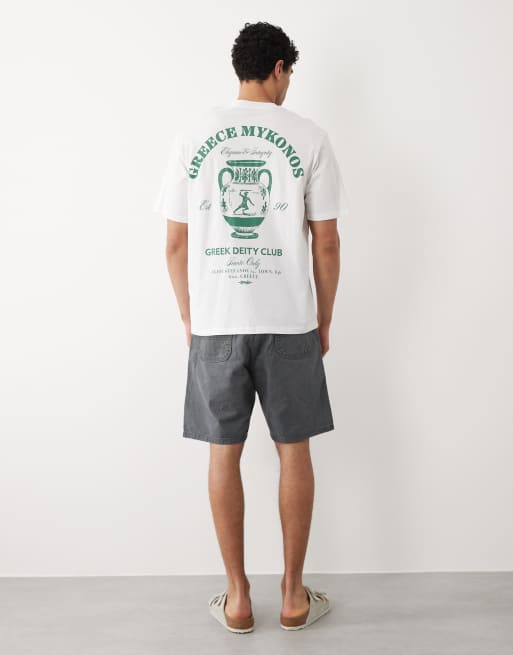 Camiseta blanca extragrande con estampado "Greece" en la espalda de Jack & Jones, 4 de 5