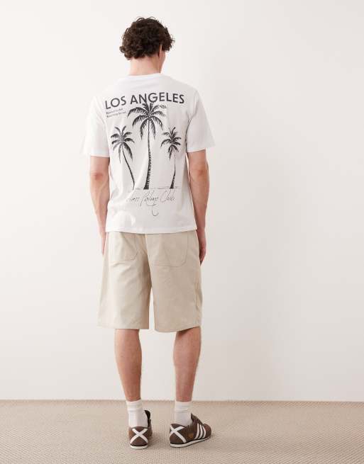 Camiseta blanca extragrande con estampado "Los Angeles" en la espalda de Jack & Jones, 3 de 5