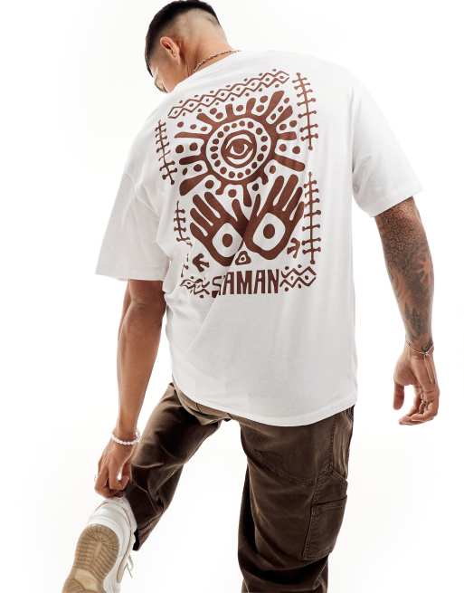 Camiseta blanca extragrande con estampado 
