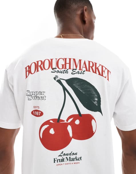 Camiseta blanca extragrande con estampado trasero "Borough Market" de Jack & Jones - view 1
