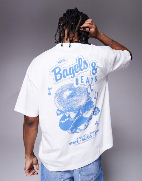 Camiseta blanca extragrande con estampados gráficos de dibujo de ASOS DESIGN - view 1
