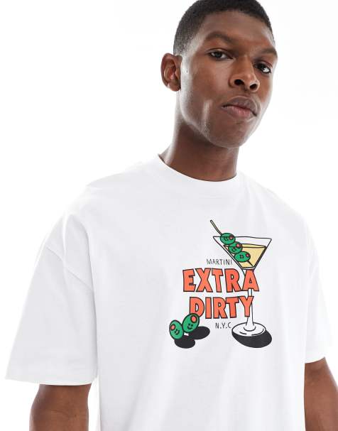 Camiseta blanca extragrande con estampados gráficos de dibujo de ASOS DESIGN - view 1