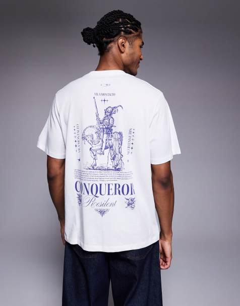 Camiseta blanca extragrande con gráfico en la espalda de ADPT - view 1
