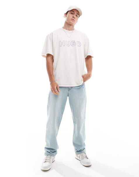 Camiseta blanca extragrande con logo Nitlogo de HUGO Blue - view 1