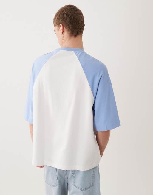 Camiseta blanca extragrande con mangas raglán de tejido texturizado grueso de ASOS DESIGN, 5 de 5