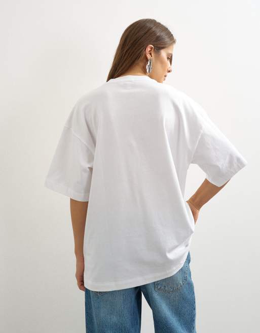 Camiseta blanca extragrande con sisas caídas de Topshop, 3 de 4