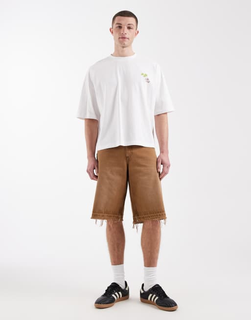 Camiseta blanca extragrande de corte cuadrado con estampado gráfico de martini de ASOS DESIGN, 2 de 5