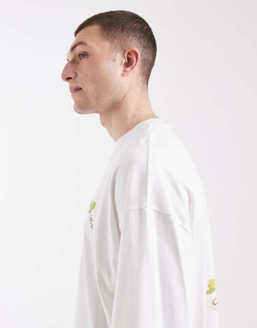 Camiseta blanca extragrande de corte cuadrado con estampado gráfico de martini de ASOS DESIGN, 4 de 5