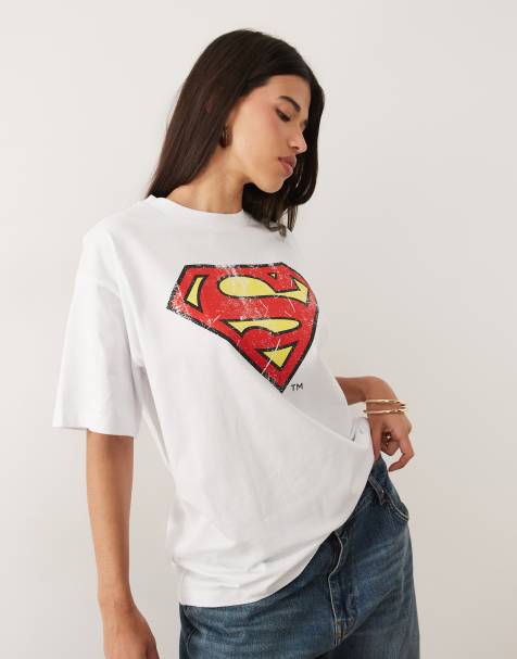 Camiseta blanca extragrande de manga corta con estampado gráfico de "Superman" de ASOS DESIGN - view 1
