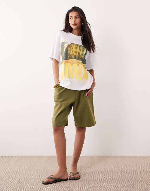 Camiseta blanca extragrande de manga corta con estampado gráfico "Roma" de ASOS DESIGN, 2 de 4