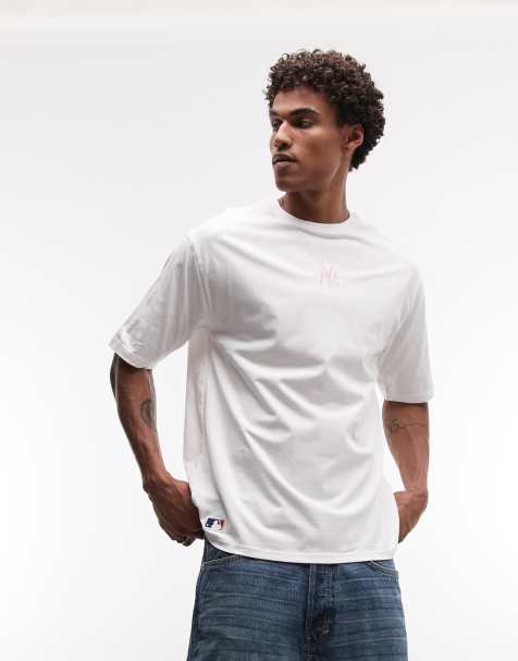 Camiseta blanca extragrande de manga corta con logo mediano de New Era - view 1