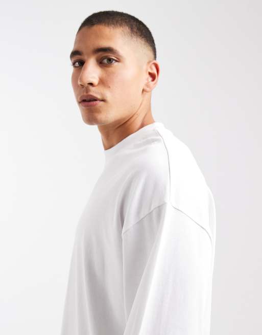 Camiseta blanca extragrande de manga larga de tejido grueso de ASOS DESIGN, 4 de 5