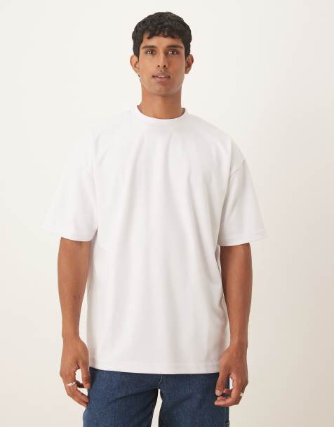 Camiseta blanca extragrande de tejido grueso breatheMAX™ de mezcla de algodón de ASOS DESIGN - view 1