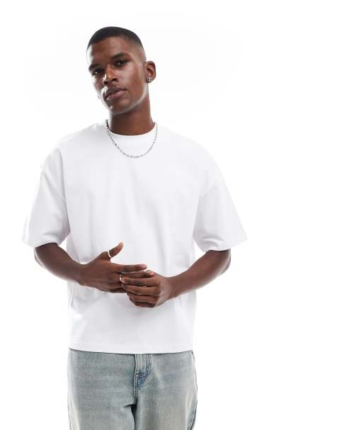 Camiseta blanca extragrande de tejido grueso de 300 g/m2 premium de ASOS DESIGN - view 1