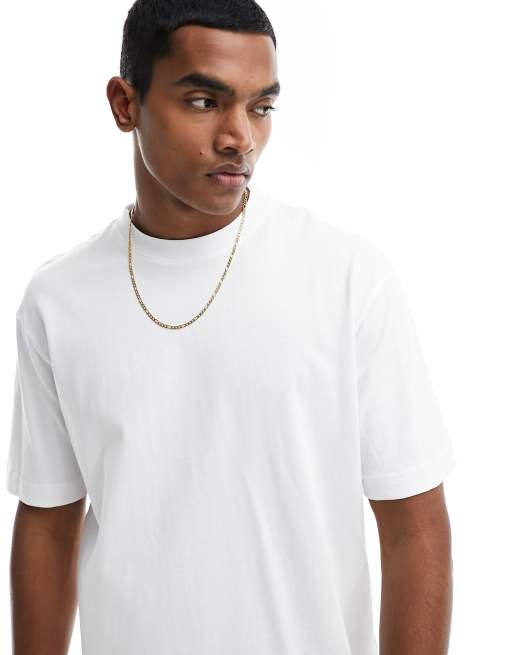 Camiseta blanca extragrande de tejido grueso de Selected Homme