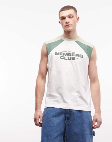 Camiseta blanca extragrande sin mangas con estampado gráfico delantero de ASOS DESIGN - view 1