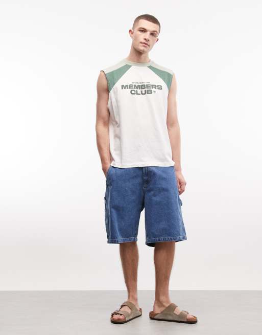 Camiseta blanca extragrande sin mangas con estampado gráfico delantero de ASOS DESIGN, 3 de 5