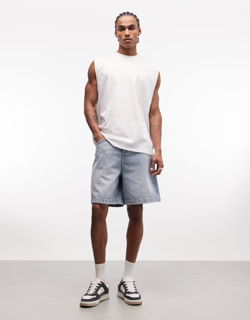 Camiseta blanca extragrande sin mangas con estampado gráfico floral difuminado de ASOS DESIGN, 3 de 5
