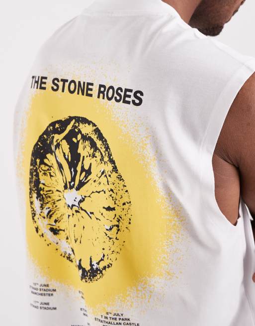 Camiseta blanca extragrande sin mangas con estampado "The Stone Roses" de ASOS DESIGN, 5 de 5