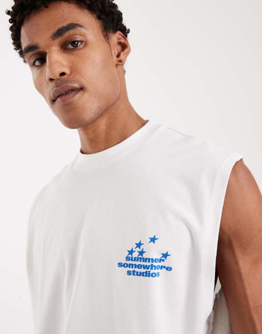 Camiseta blanca extragrande sin mangas con gráfico de limón de ASOS DESIGN, 5 de 5