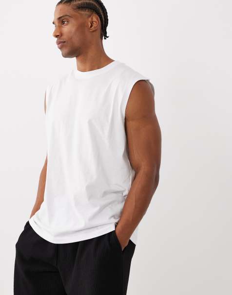 Camiseta blanca extragrande sin mangas de Jack & Jones - view 1