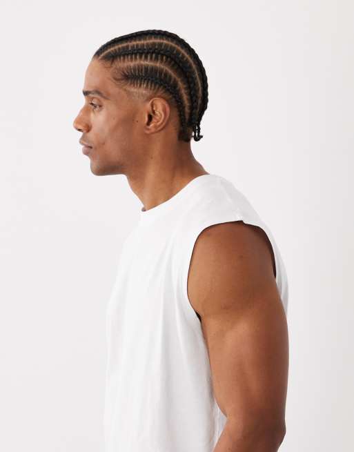 Camiseta blanca extragrande sin mangas de Jack & Jones, 4 de 5
