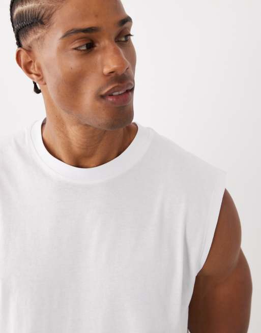 Camiseta blanca extragrande sin mangas de Jack & Jones, 5 de 5