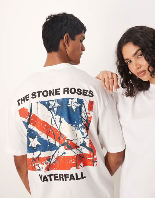 Camiseta blanca extragrande unisex con estampados de The Stone Roses de ASOS DESIGN, 3 de 4