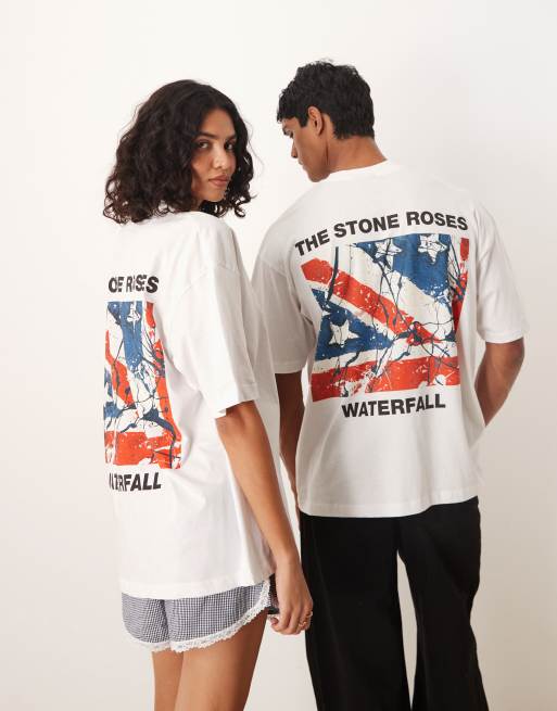 Camiseta blanca extragrande unisex con estampados de The Stone Roses de ASOS DESIGN, 4 de 4