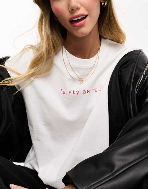 Camiseta blanca Feisty as FCUK de French Connection, 3 de 4