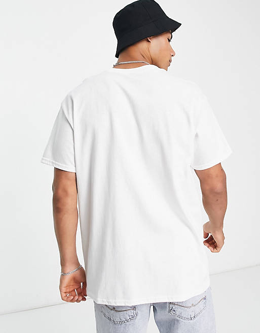 Hombre Other | Camiseta blanca holgada con detalle de margarita de New Look - LI76039