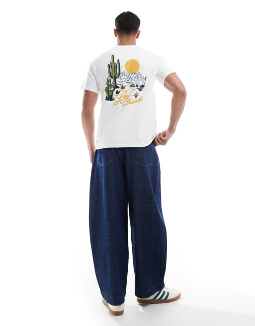 Camiseta blanca holgada con estampado de desierto y logo en la espalda de Levi's, 4 de 4