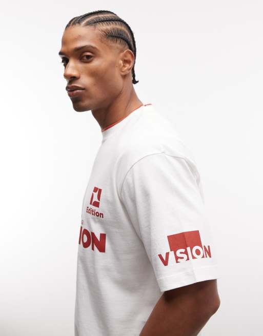 Camiseta blanca holgada con gráfico delantero de ASOS DESIGN, 3 de 5