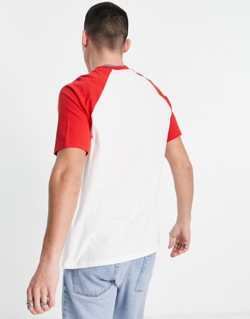 Camiseta blanca mangas discount rojas